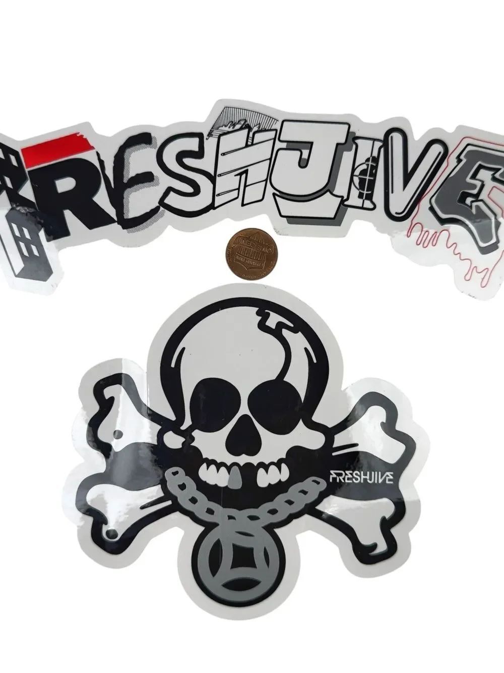 Vintage FRESHJIVEβStickers Lot of 2 Skate Streetwear Surf Rave